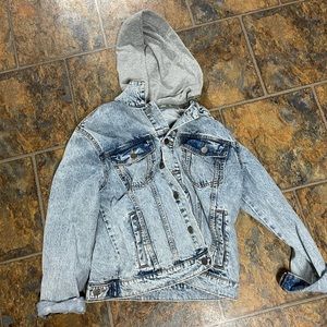 Mens pacsun jean jacket. Hoodie. Retro